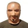 Man Latex Masker Hood Overhead Wigs Baard Menselijke Huid Vermomming Prank Halloween Make Costume Realistische Siliconen Gezichtsmasker Maskerade voor Mannen