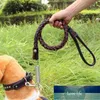 Genuine Leather Dog Leads Leash With Spring Durable For Medium Large Control Collars & Leashes