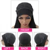 Headband Wig Remy human hair Wigs Brazilian Kinky Straight Full Machine Made With Scarf For Women