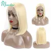 13x4 613 Blonde kleur kanten voorkant menselijk haar pruik kort bob kanten voor pruik Indian rechte remy 1b 613 ombre 4x4 kanten frontale pruik s0826