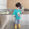 Çocuklar Giyim Setleri Casual Boy Suits Erkek Kıyafetler Çocuk Giysileri Yaz Karikatür Pamuk Kısa Kollu T-Shirt Delik Kot Şort Pantolon 2 adet