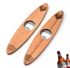 Abridor de botellas de cerveza de madera, mango de madera, abridores de tapas de velocidad creativos de acero inoxidable, suministros de cocina para Bar