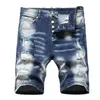 20SS Hip Hop Ripped Jeans Shorts Designer Vêtements Distressed Slim Fit Moto Biker Denim Pour Hommes Mans Pantalon pour hommes237J