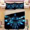 Ensembles de literie Légende de Zelda Jeu de mode 3D Ensemble Ange avec des ailes bleues Housse de couette Couvre-lits colorés Dessin animé Enfants 3pcs Literie