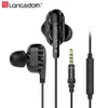 Marka Langsdom D4C Kulaklık Kulak Kulaklık ile Mic ile 3.5mm HiFi Kulaklık Kulakiçi Kulaklık Telefon Auriculares Fone de Ouvido için