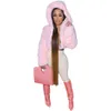 Kvinnor Fur Coat Vinter Varm Hooded Short Faux Fox Fur Fashion Solid Patchwork Kvinna Ny Långärmad K8030