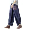 Vintage zomer casual broek vrouwen nieuwe harembroek gedrukt elastische taille brede been broek vrouwelijke losse broek plus size Q0801