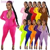 Fashion Casual Sports Tracksuits Sexy Woman Long Sleeve JumpsuitsSlim Pink Fashion Onesies Rompers