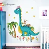 Dessin animé dinosaure copains stickers muraux auto-adhésifs maison enfants chambre décoration bébé chambre décor mignon motif autocollant 210310