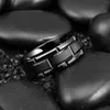 Klassisk Men039S 8mm Black Tungsten Wedding Rings Double Groove Beveled Edge Brick Mönster Borstat rostfritt stål för Men1711900