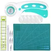 Notions de couture Outils Nonvor Rotary Cutter Set Lames Tissu avec tapis de coupe Couteau à découper Quilting Patchwork Règle Outil Cuir 2531088