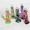 Portable glow in the dark silicone bong Hookah glass bongs dab rigs thick bubbler with Eye Decoration Smoking Accessories 14mm tobacco bowls