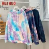 Ruihuo Höst Tunna Tie Dye Hoodie Män Kläder Polyester Mäns Hoodies Hip Hop Man Sweatshirt Tie Dye Streetwear M-2XL 201113