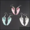 Boucles d'oreilles de lustre pangle bijoux JG! Angel Wings Antique Gold Sier Couleur W Crystal Femmes Filles Biker Bling Cadeau Grossiste KKA6193 DROP D