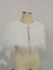 Vestes élégantes en plumes d'autruche, manteau en fourrure blanche, boléro de mariée pour mariage, châles formels de soirée, Pa2617519