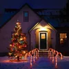 Lawn Lamps Omosaladi 2 Ställer Jul Candy Cane Pathway Markörer LED Yard Lights för inomhus utomhus dekoration
