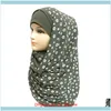 Envolturas Sombreros, Bufandas Guantes Moda Aessoriesscarves Grueso Burbuja Gasa Floral Puff Estampado Mujeres Musulmanas Islámicas Hijab Bufanda Chal Cabeza Wr