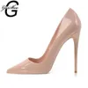 Genshuo High Heels Kvinnor Pumpar 12cm Stilettos Damskor Prom Heels Kvinnor Sexiga Party Bröllop Skor Svart Silver Stor Storlek 6-12 Y0611