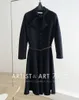 Casual Dresses Runway Designers Dress Women 2021 Vintage Elegant Bow Long Sleeve Midi Houndstooth för högkvalitativ Wool289D