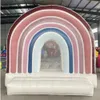 Rainbow Bouncy Castle opblaasbaar wit bounce huis zacht spel springkastelen uitsmijter huis voor feest