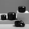 Beyaz Siyah Doldurulabilir Şişeler Seyahat Yüz Kremi Kozmetik Konteyner Plastik Boş Makyaj Kavanoz Pot