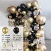 121pcs Balloon Arch Garland Kit Chrome Gold Latex Black Balloons Wedding Baby Show Birthday Globos Decorations 210719