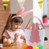 Atacado Balde de coelhinho de Páscoa festivo cesta de coelho bonito com pom pom cauda orelhas longas coelhos bolsas para casa festival decor