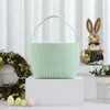 Wholesale Striped Easter Basket Festive Seersucker Plaid Candy Gift Bucket Kid Toy Storage Bag Portable Food Baskets