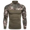 2021 Nieuwe Mens Camouflage Tactische Militaire Kleding Combat Shirt Assault Lange Mouw Tight T-shirt Leger Kostuum G220223