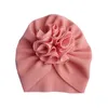 Cute Solid Stripe Flower Baby Girls Hat Infant Toddler Kids Girl Knot Turban Children Beanie Cap Photo Props Gifts 0445