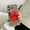 Luksusowe etui na telefon z haftem dla iPhone 14 14pro 14plus13 13pro 12pro 11 Pro Max X Xs Xr 8 7 Plus Bowknot 3D Animal Tiger Duck Letter Print Shell Case Cover