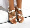 Yaz Ayakkabı Kadın Gladyatör Sandalet Kadın Ayakkabı Düz ​​Moda Weet Çiçekler Boho Beach Sandalet Bayanlar Artı Boyutu 43 Femmes Sandales