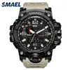 SMAEL Fashion Brand Военные часы 50 м Водонепроницаемый наручные часы Светодиодные кварцевые часы Спортивные мужские Relogios Masculino 1545 S Shock Mens X0524