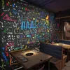 Modern Creative Wallpaper 3D Colored Chalk Math Formula Blackboard Photo Murals Restaurant Cafe Kids Bedroom Wall