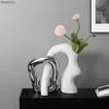 Vases WDDSXXJSL Nordic Creative Irregular Art Ceramic Handicraft Vase Decoration Home Living Room Flower Arrangement