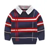 2021 Autumn Winter Boys Sweater Knitted Striped Sweater Toddler Kids Long Sleeve Pullover Children Fashion Sweaters Clothes