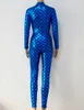 Catsuit Kostuums Vrouwen Groene Jumpsuits Romper Sexy Effen Latex Catsuits Rode Rits Nachtclub Volledige Mouw Blauw Kunstleer Bodysu243O