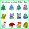 Noël Fidget Toys Porte-clés en forme de fantôme Party Favor Ultime Rainbow Push Bubble Silicone Décompression Dimple Sensory Toy Cadeaux pour enfants