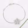 S925 Silver Stud Kolczyk WTH Diament Kształt Kwiatu Dla Kobiet Biżuteria Ślubna Bransoletka PS4696