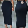 Spódnice Kobiety Skinny ołówek Gruby Spódnica Panie Solidne biodra Wrap Bodycon Wysoka Talia Elastyczna Stretch Slim Long Maxi Jesień