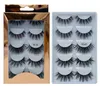 5 paires de styles de mélange Faux cils de vison 3D Super Curling Faux cils de vison 5d épais longs faux cils Extension de cils maquillage