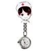 Mode vacker sjuksköterska 3d tecknad flickor damer kvinnliga sjuksköterskor klockor unisex doktor medicinsk fob pocket hang clip clock5231027