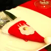 Christmas Santa Hats Silverware Holders Cutlery Fork Spoon Knife Storage Bag Xmas Party Kitchen Dinner Tableware Decor XBJK2111