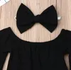 3PCSベビーガールズ幼児パイナップル服の子供たちの肩トップスヒョウヘッドバンドデニムショーツ衣装set8094212