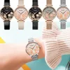 여성 시계 여성용 럭셔리 스테인레스 스틸 스트랩 손목 시계 세련된 석영 숙 녀 시계