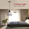 Pendelleuchten Lampara Techo LED Down Light Eisen Unterputz Retro Decke Quadratische Lampe E27 Weiß Gehweg Küche Home DecorPendant