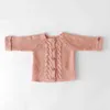 Knitted Baby Bodysuit Set Kids Sweater Cotton born Baby Girls Cardigan Bodysuit Toddler Clothes Jumpsuit For Kids Overalls 211106