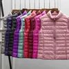 Ultra dunne donsjack licht warm vest vrouwelijke mouwloze bijgesneden puffer vest voering vrouw winterjas lente 211013