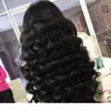 Brazylijska luźna fala 360 koronkowa peruka ludzkie włosy dla czarnych kobiet Pre oskubed prawdziwy 100% dziewiczy włosy HD Szwajcarska średnia brązowa koronka