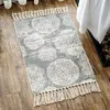 Japanese Bathroom Carpet Ins Long Rug Plant Cactus Entrance Doormat Tassel Decor Cotton and Linen Sofa Bedroom Kitchen Area Rug 210928